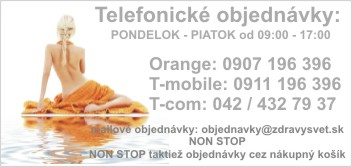 Telefonické objednávky príjmame od PONDELKA DO PIATKU v čase od 09:00 do 17:00 na telefónnych číslach:  ORANGE: 0907 196 396  T-mobile: 0911...