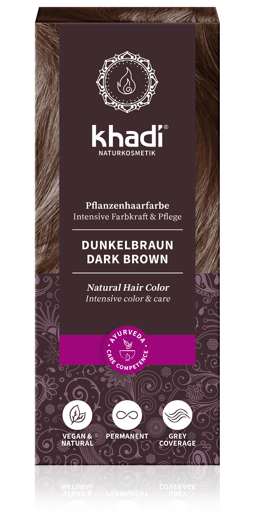   Khadi prírodná rastlinná farba na vlasy, odtieň TMAVO HNEDÁ farbí vlasy na tmavo hnedo.   Výsledný farebný odtieň je závislý na...