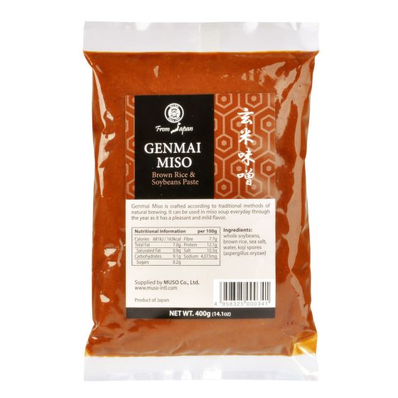 Miso genmai hnedá ryža 400 g             Genmai miso má príjemnú plnú chuť. Ide o japonský produkt vyrábaný stáročiami overenou...