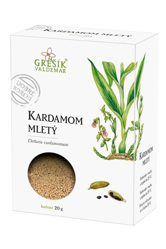 Tobolky semien Kardamomu - Elettaria cardamomum, sa používajú na ochutenie sladkostí alebo sa žuvajú pre osvieženie dychu a zlepšenie...