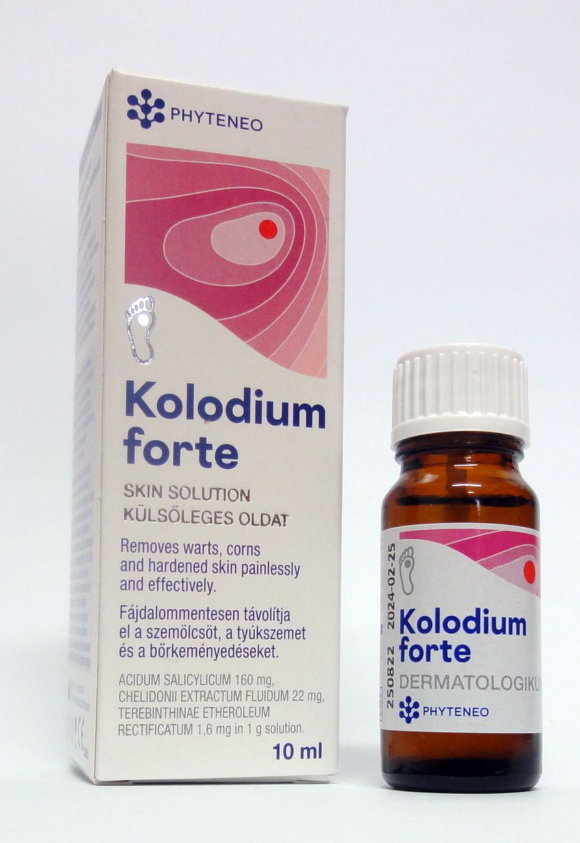 Kolódium forte je určený pre šetrné odstránenie bradavíc, kurích ok a stvrdnutej, zrohovatenej kože.  Dosahovaný účinok Kolódium forte...