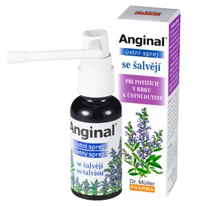 Anginal® ústní sprej se šalvějí je přírodní prostředek ústní hygieny pro péči o sliznici dutiny ústní. Přináší účinnou pomoc...