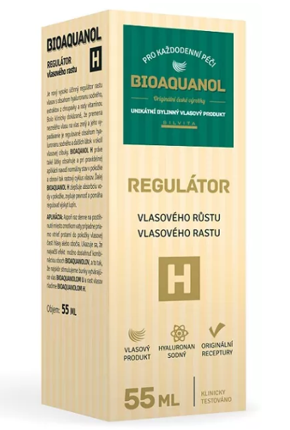 Bioaquanol H je vysoko účinný regulátor rastu vlasov s obsahom kyseliny hyaluronovej, extraktov z chrupavky a rady vitamínov.  Bioaquanol H pri...