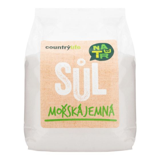 Morská soľ jemná 1kg Atlantik Jemná morská soľ bohatá na minerály a bez obsahu pridaných látok. Soľ nie je dodatočne jodizovaná, tzn. nie je do nej pridávaný jód...
