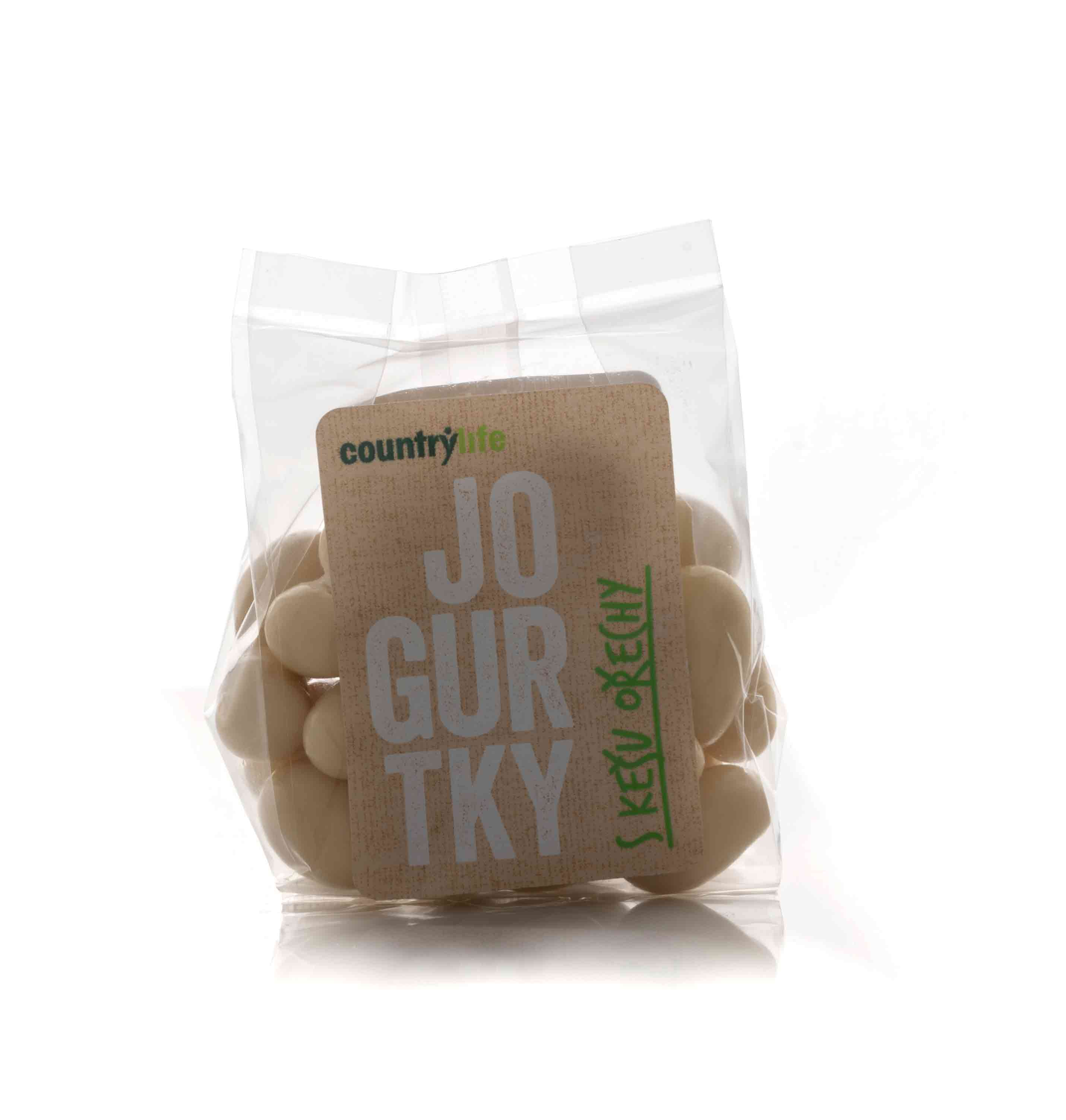 Jogurtky kešu 100g CL Jogurtky sú rôzne druhy sušeného ovocia alebo orechov v jogurtovej poleve. Zloženie: Pražené kešu orechy, cukor, rastlinný tuk,...