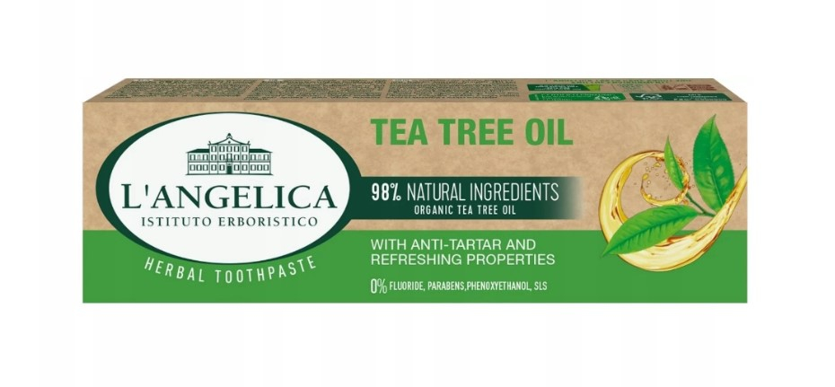 Tea tree oil zubná pasta 75 ml L'Angelica Tea Tree Oil zubná pasta 75 ml – Prírodná ochrana zubov bez chémieZažite silu prírody pri každodennej ústnej hygiene s...
