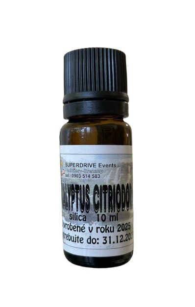 Eukalyptus citriodora - silica 10ml Upozornenie: Pri použití éterického oleja na priamy kontakt s pokožkou (masáž, obklady, prísady do krému, šampónu, kúpeľa), odporúča...