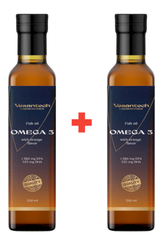 1+1 Vesantech Omega 3 Rybí olej 250 ml