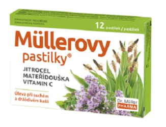 Pastilky skorocel, materina dúška 12 ks Dr.Muller