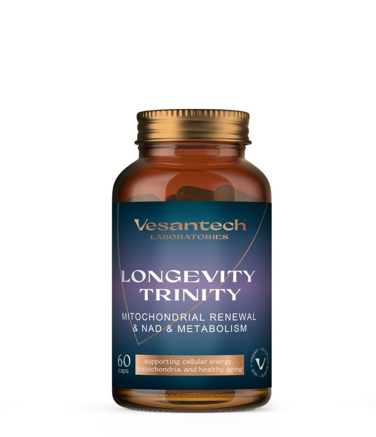 Vesantech Trinity – Mitochondriálna obnova, NAD+ a metabolizmusJeho zloženie kombinuje vybrané bioaktívne látky spájané s NAD+ metabolizmo...